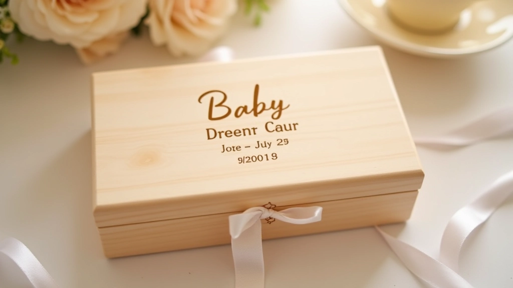 Birth announcement wooden box with baby name